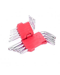 Набір ключів Г-подібних TORX з отвором 9 шт., Т10-Т50, CrV INTERTOOL HT-0604-foto4