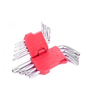 Набір ключів Г-подібних TORX з отвором 9 шт., Т10-Т50, CrV INTERTOOL HT-0604-foto4