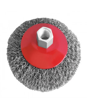Щітка конусна 100 мм, для УШМ, М14 (кручений дріт) INTERTOOL BT-5100